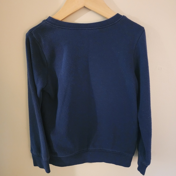 (2/$15) Oshkosh B'Gosh Bonjour Flippy Sequin Navy Sweatshirt - Picture 2 of 6